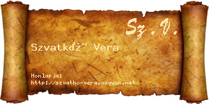 Szvatkó Vera névjegykártya